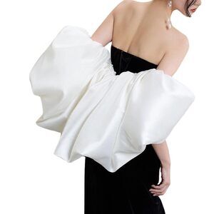 Satin Puffy Shawl Arm Sleeves For Women 3917